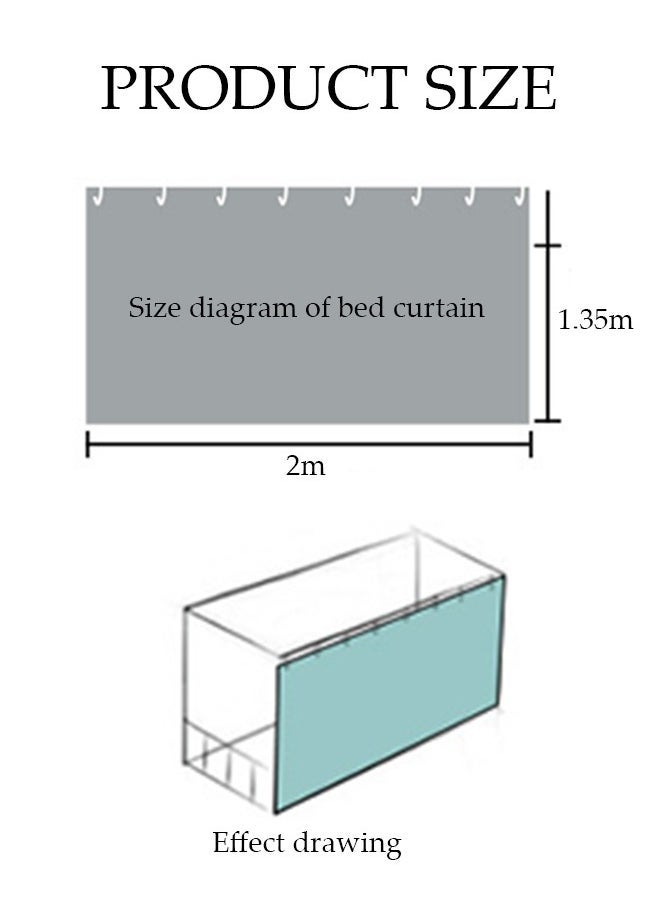 Dormitory Bed Curtain, Single Bed Tent Curtain for Dust-Proof and Canopy-like Experience, Privacy Protection Canopy Student Print Curtains, Perfect for Single Sleeper Bunk Beds in Student Dormitories (2 Panels )