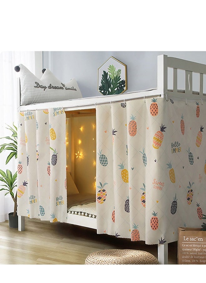 Dormitory Bed Curtain, Single Bed Tent Curtain for Dust-Proof and Canopy-like Experience, Privacy Protection Canopy Student Print Curtains, Perfect for Single Sleeper Bunk Beds in Student Dormitories (2 Panels )