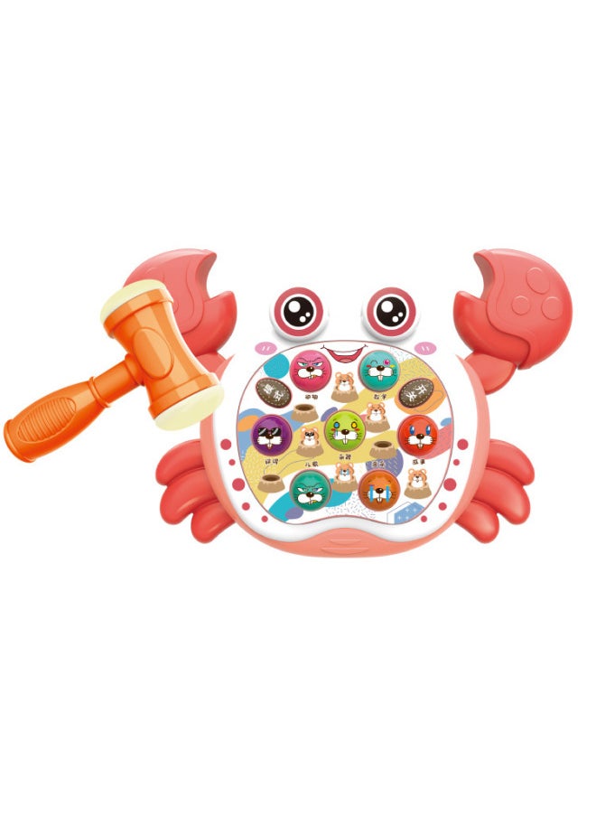 Bodarui Children's Educational Electric Hamster Kindergarten Early Education Beat Light Music Interactive Toy-Color:9903 Suction Plate Red