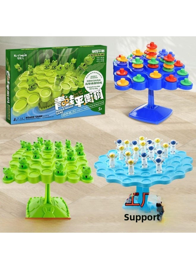 Frog Balance Tree Astronaut Children's Educational Table Game Toy Multiplayer Interactive Stacking Fun Toy-Color:Balanced Topta (5th Floor)