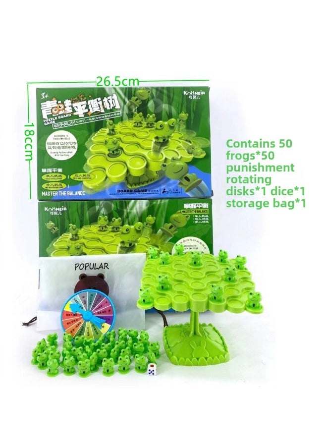 Frog Balance Tree Astronaut Children's Educational Table Game Toy Multiplayer Interactive Stacking Fun Toy-Color:Balance Frog-big Gift Box