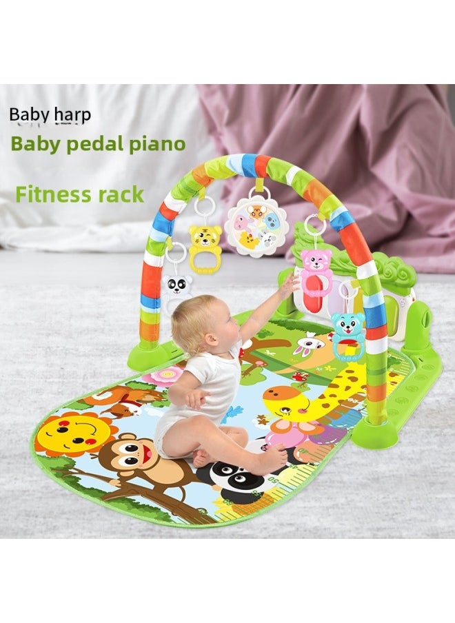 Baby Toys Sonic Baby Toddler Piano Gym Rack Puzzle Early Education Boys And Girls Newborn 0-1 Years Old-Color:0316 Forest Animals-Green [English E-Commerce Box] 1230g