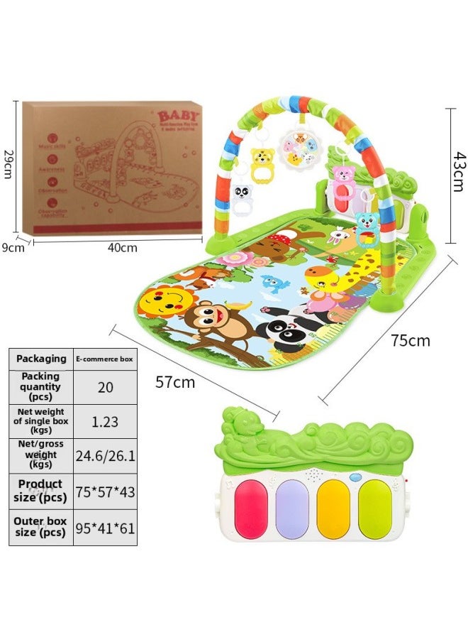 Baby Toys Sonic Baby Toddler Piano Gym Rack Puzzle Early Education Boys And Girls Newborn 0-1 Years Old-Color:0316 Forest Animals-Green [English E-Commerce Box] 1230g