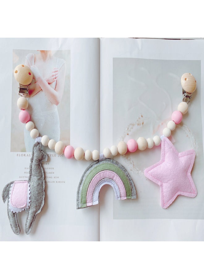 Ins Decorative Nordic Baby Bracelet Pacifier Clip Pacifier Chain Molar Educational Toy Baby Car Clip Bracelet-Color:Baby Car Clip: 13
