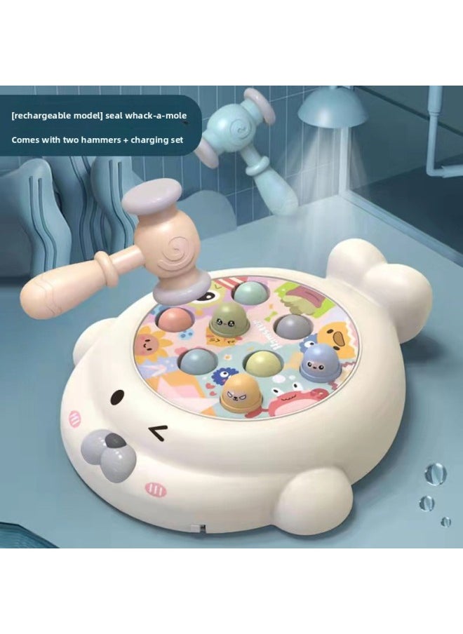 Hit The Gopher Toy Toddler Children's Puzzle 1-2 Years Old Baby Girl 3 Boys 0-1 Years Old Baby Early Education Beat Seal-Specifications:[Charging] Seals Beat Gophers (with 2 Hammers + Charging Package)