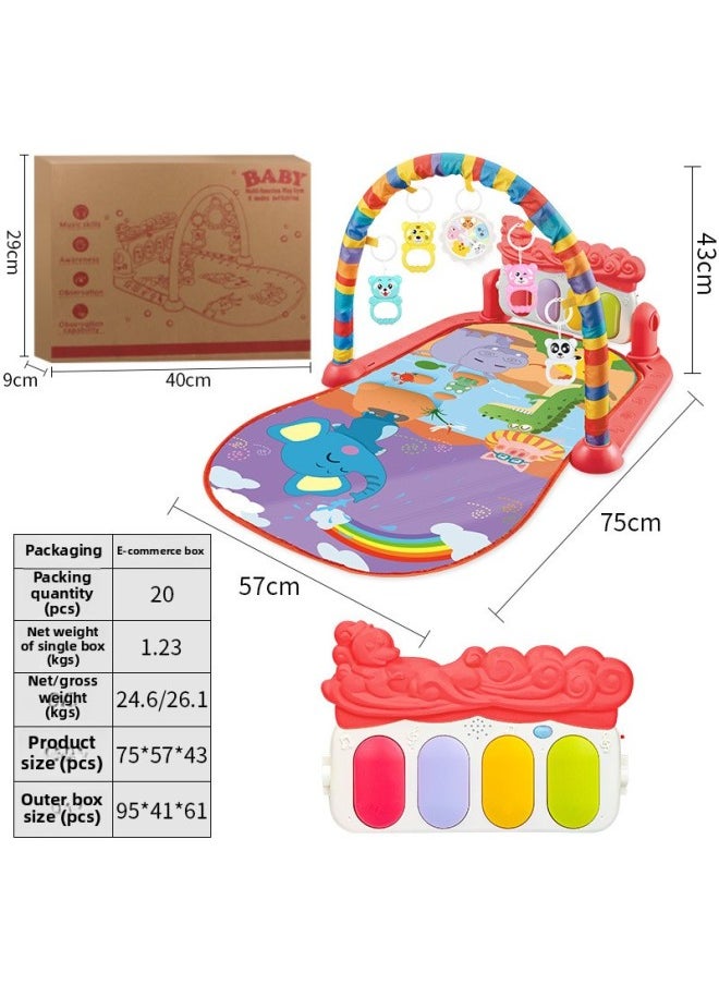 Baby Toys Sonic Baby Toddler Piano Gym Rack Puzzle Early Education Boys And Girls Newborn 0-1 Years Old-Color:0317 Animal-Red [English E-Commerce Box] 1230g