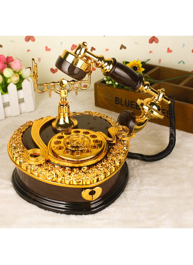 Classical Exquisite European Telephone Music Box Creative Music Box Home Decoration Gift Tanabata Valentine's Day Gift-Color:White-Dimensions:MY35998