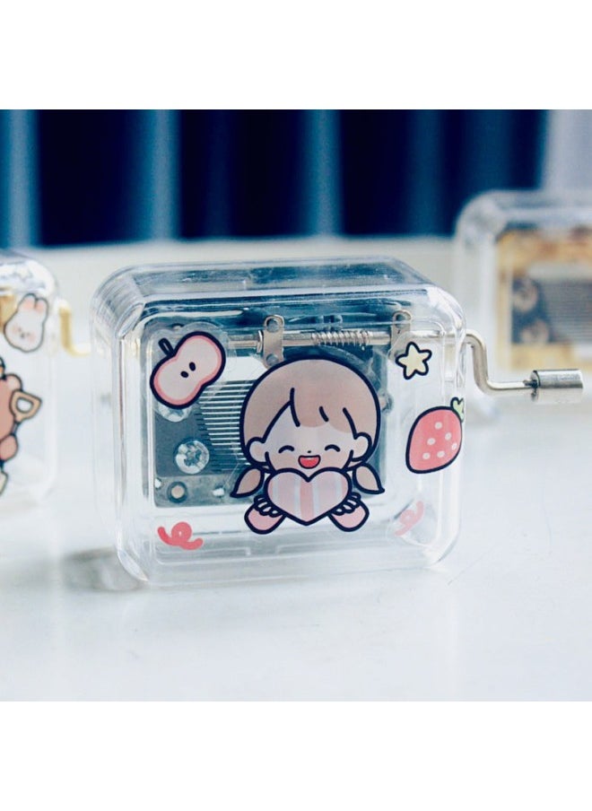 Creative Children's Gadgets, Birthday Gifts, Commemorative Significance, Hand-cranked Music Box, Printable Logo-Color:Silver-sky City-Size:5*6*3cm