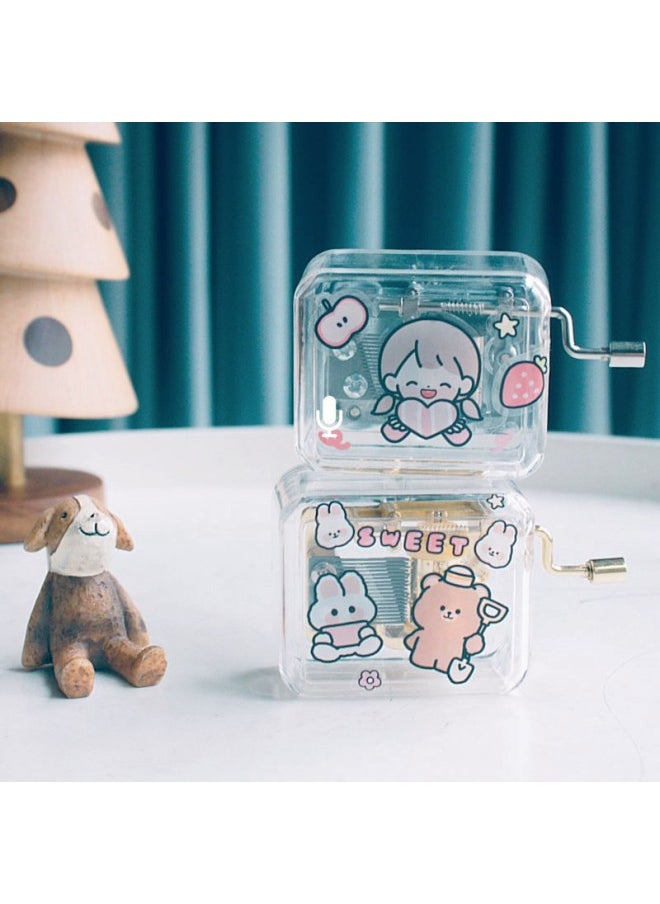 Creative Children's Gadgets, Birthday Gifts, Commemorative Significance, Hand-cranked Music Box, Printable Logo-Color:Silver-sky City-Size:5*6*3cm