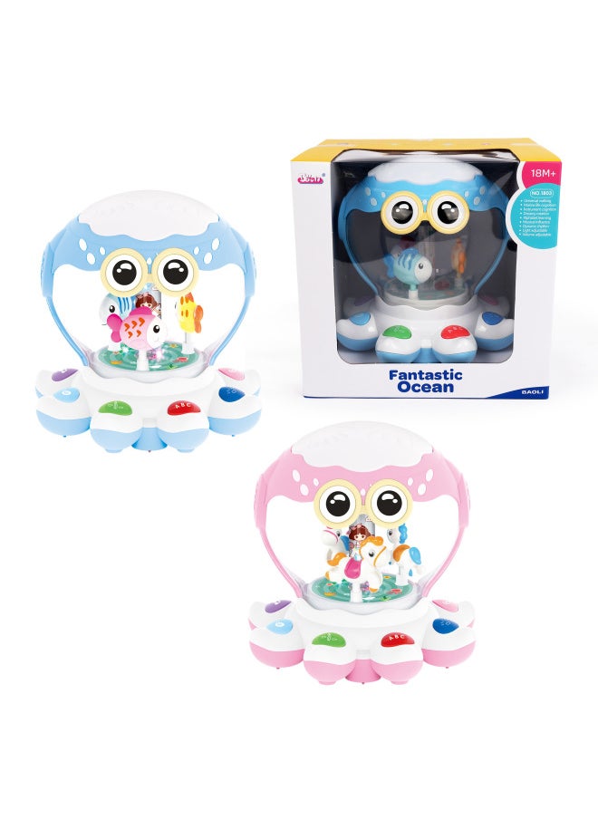 Polaroid Octopus Hand Drum Fantasy Ocean Early Education Toy Baby 6-12 Months Baby Pat Drum 1-3 Years Old-Color:English-octopus Hand Drum