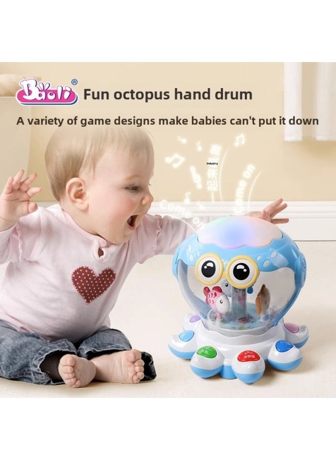 Polaroid Octopus Hand Drum Fantasy Ocean Early Education Toy Baby 6-12 Months Baby Pat Drum 1-3 Years Old-Color:English-octopus Hand Drum