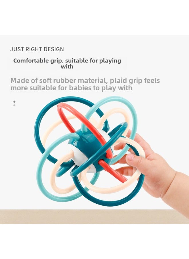Baby Toys Can Bite 0 Puzzle Early Education Newborn Baby 8 Grasp 3 Months 6 Manhattan Ball Hand Catch The Ball Can Be Boiled-Color:3-piece Set Of Venetian Ball Trumpet + Color Double Bell + Color Ball Random Color Can Be Boiled