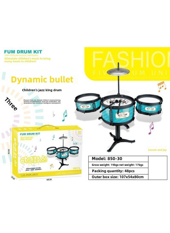 Yudaiyuan Playhouse Simulation Beating Jazz Drum Toy Parent-Child Interaction Children's Musical Instrument Drum Set Boxed-Color:850-30, 48 Boxes In One Box