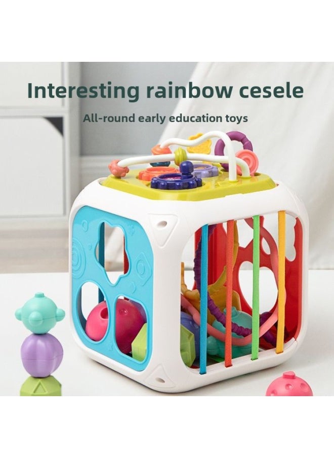 Baby's Hand-held Ball Sesler Manhattan Touch Ball Tactile Tactile Perception Toy Six Months Baby Massage-Color: Multifunctional Cesele