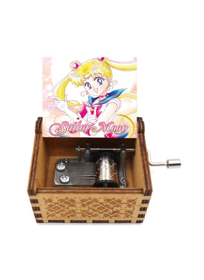 Manufacturers Direct Retro Carved Wooden Hand Music Box Sailor Wooden Music Box-Color:Brown Colorful Girl 7-Size:6.4x5.2x4.2cm