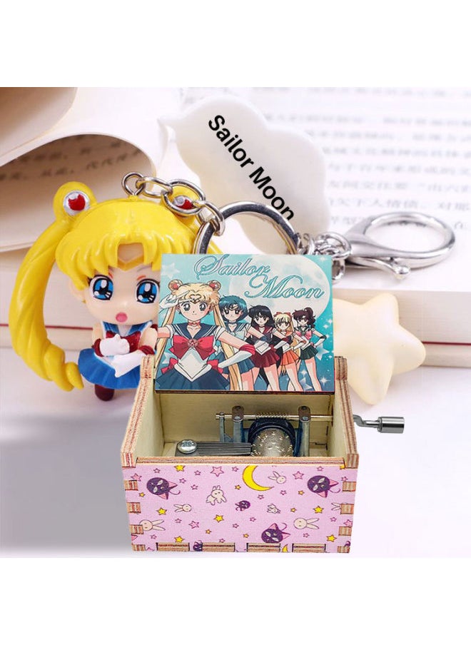 Manufacturers Direct Retro Carved Wooden Hand Music Box Sailor Wooden Music Box-Color:Brown Colorful Girl 7-Size:6.4x5.2x4.2cm