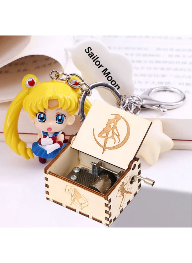 Manufacturers Direct Retro Carved Wooden Hand Music Box Sailor Wooden Music Box-Color:Brown Colorful Girl 7-Size:6.4x5.2x4.2cm