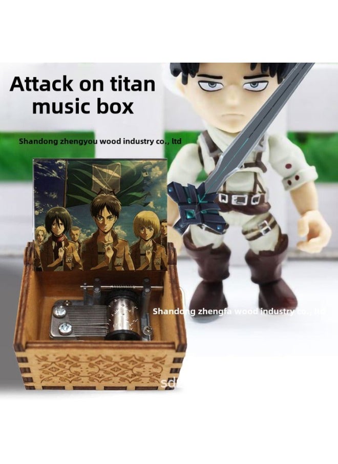 Attack Of Giant Music Box Wooden UV Painted Music Box Call Of Silence Music Box Wholesale-Color:Brown Color Giant V-Dimensions:6.4X5.2X4.2CM