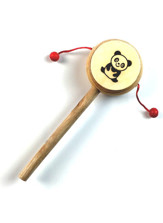 Wooden Kidsren's Rattle Percussion Instrument Traditional Educational Early Education Toys Infant Baby Drum Crafts-Color:Medium Rattle
