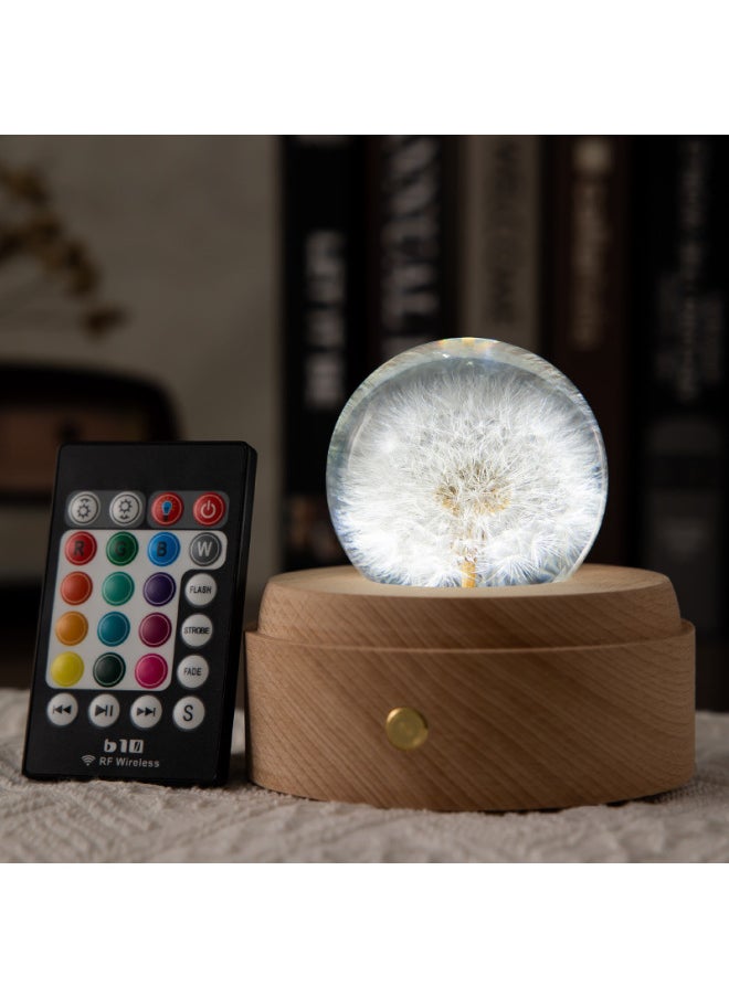 Gift For Girls Dandelion Crystal Ball Music Box Wooden Music Box Eternal Flower Music Box Birthday Z1-Color:Medium Dandelion Ball Colorful Rotating APP Bluetooth-Dimensions:You Are My Sunshine