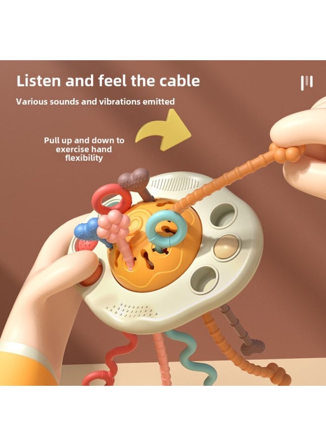 Baby Toy Newborn Sucking Music Early Education Puzzle Pocked Egg Lala Music Can Bite Hand Grab Ball Baby Grasp-Color:Poured Egg Lala Le (Send Tape)