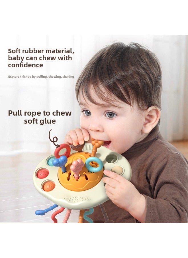 Baby Toy Newborn Sucking Music Early Education Puzzle Pocked Egg Lala Music Can Bite Hand Grab Ball Baby Grasp-Color:Poured Egg Lala Le (Send Tape)