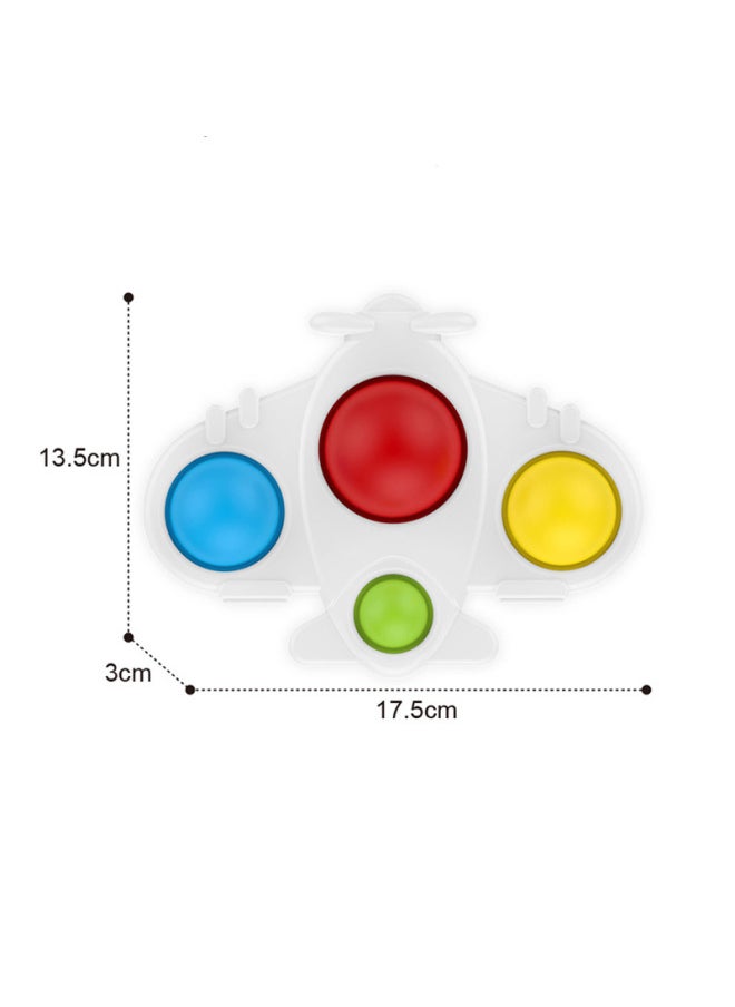 Cartoon Children's Early Education Puzzle Can Be Pressed Multicolored Hand-held Board Fall-resistant Intelligence Development Exercise Finger Fine Movements-Color:Touch Ball-[airplane] [Packaging]