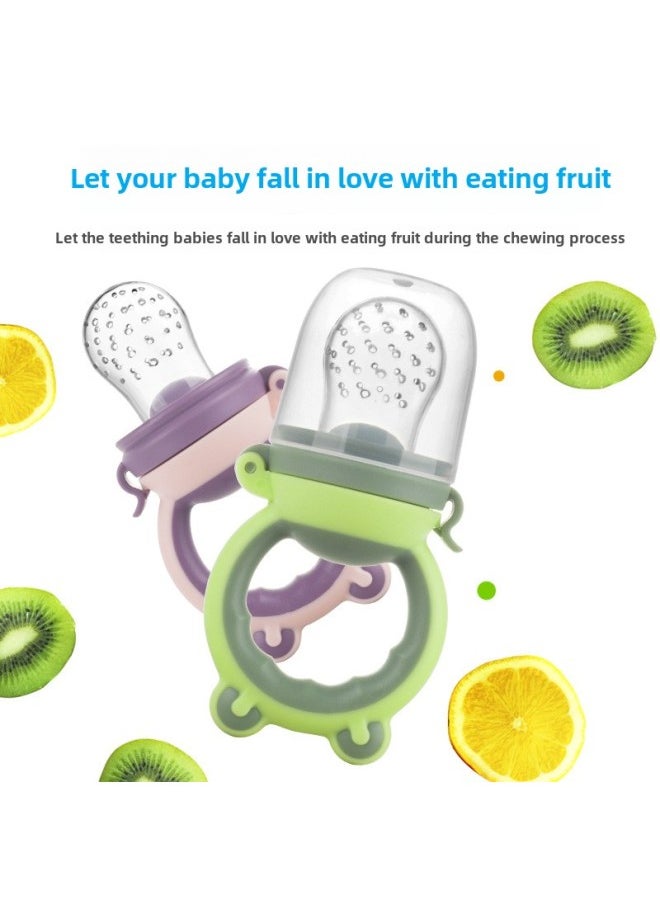 Bite Baby Teether Stick Teether Toy Giraffe Manhattan Hand Ball Baby Music Fruit And Vegetable Silicone 6 Months-Color:Banana + Strawberry + Orange + Anti-drop Chain + Storage Box