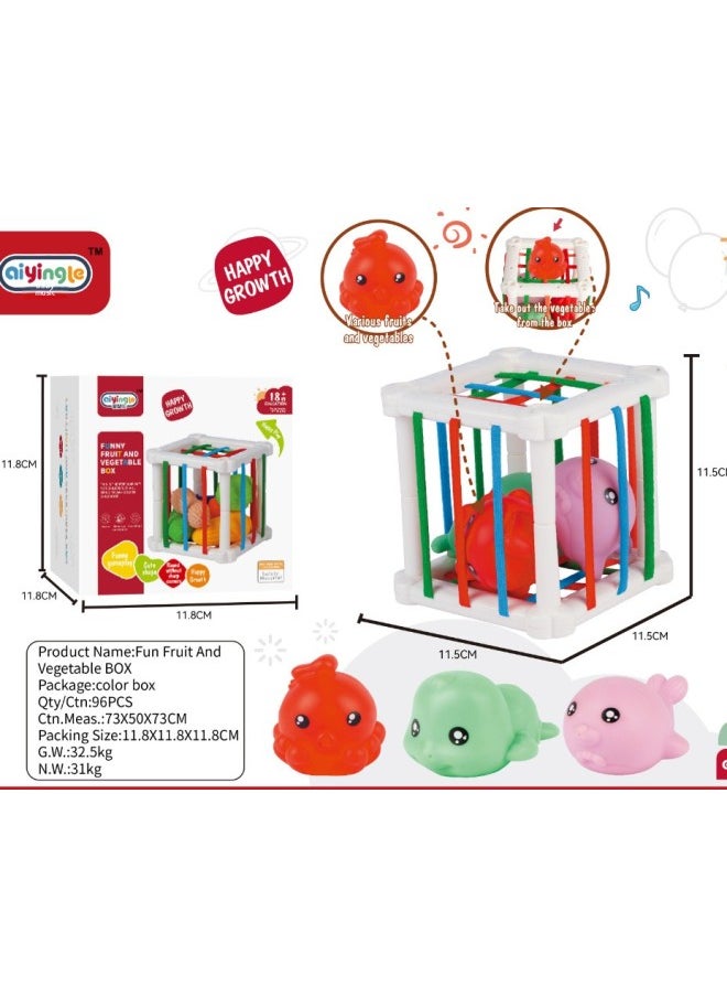Rainbow Sesler Toy Baby Hand Training Grasping Toy Baby Early Education Educational Cognitive Toy-Color:Ocean Cesele (with 3 Vinyl Fish) Color Box