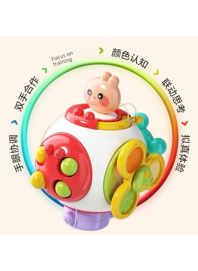 Baby Hand Grab Manhattan Ball Montessori Early Education Grasping Sensory Training 0-1 Year Old Toy-Color:Busy Hand Ball ]