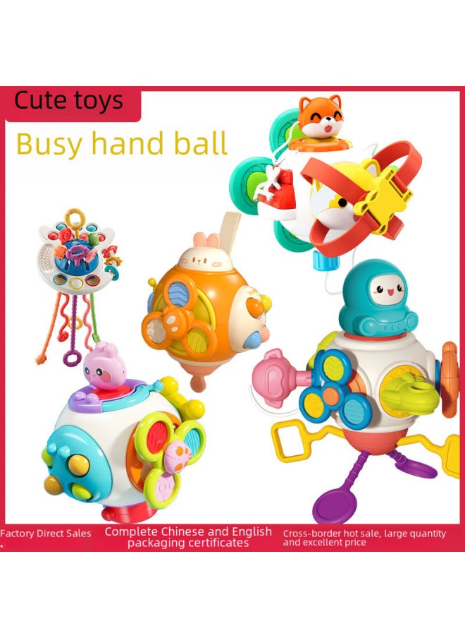 Baby Hand Grab Manhattan Ball Montessori Early Education Grasping Sensory Training 0-1 Year Old Toy-Color:Busy Hand Ball ]