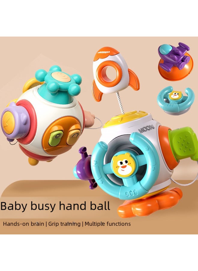 Baby Hand Grab Manhattan Ball Montessori Early Education Grasping Sensory Training 0-1 Year Old Toy-Color:Busy Hand Ball ]