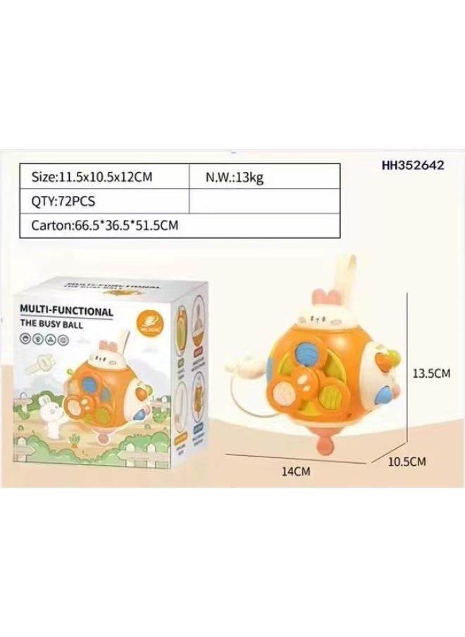 Baby Hand Grab Manhattan Ball Montessori Early Education Grasping Sensory Training 0-1 Year Old Toy-Color:Busy Hand Ball ]