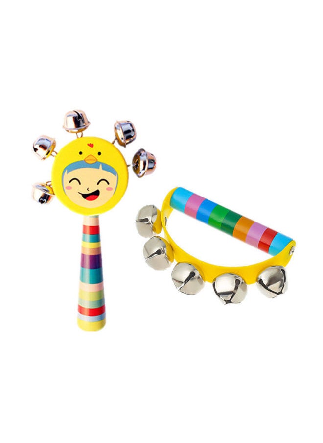 Rattle Baby Baby Grasp Training Toy 0-1 Years Old Musical Instrument Toy Boys And Girls Soothing Small Sand Hammer Rattle-Color:2-piece Set  -Specifications:Random Pattern