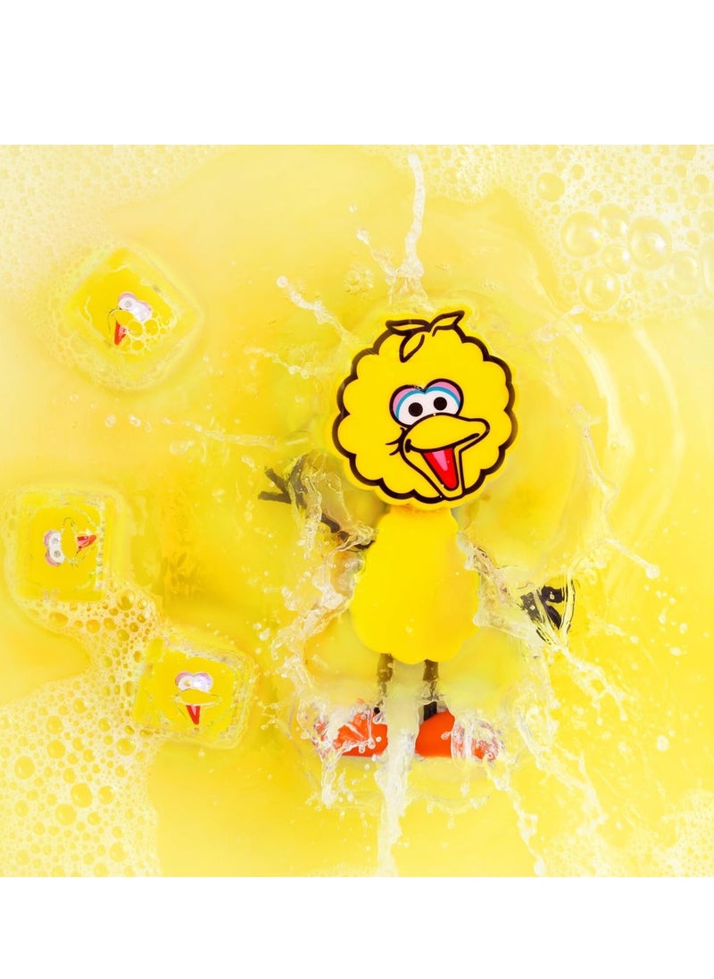 Glo Pals Sesame Street character & light up baby kids bath toys glow cubes, water play (Lemon)