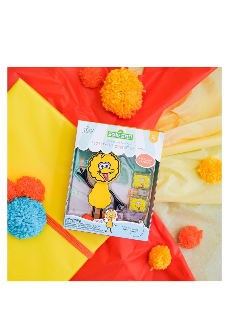Glo Pals Sesame Street character & light up baby kids bath toys glow cubes, water play (Lemon)