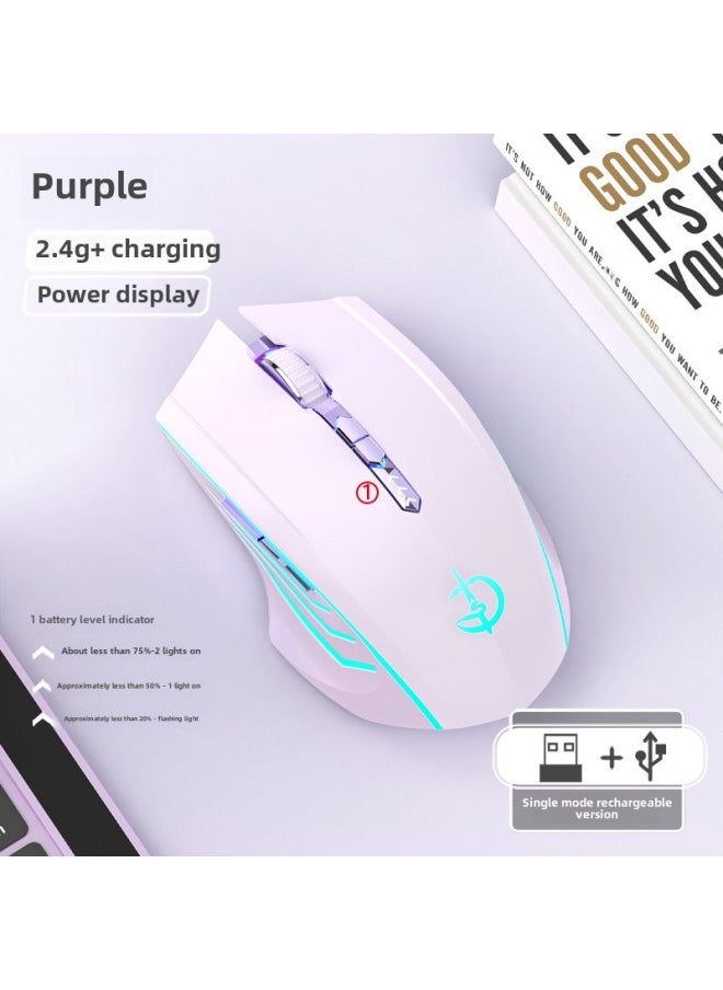 Bluetooth Wireless Mouse Mute Rechargeable For Boys And Girls Apple Lenovo HP Notebook-Specifications: Lavender Purple  - Official Standard