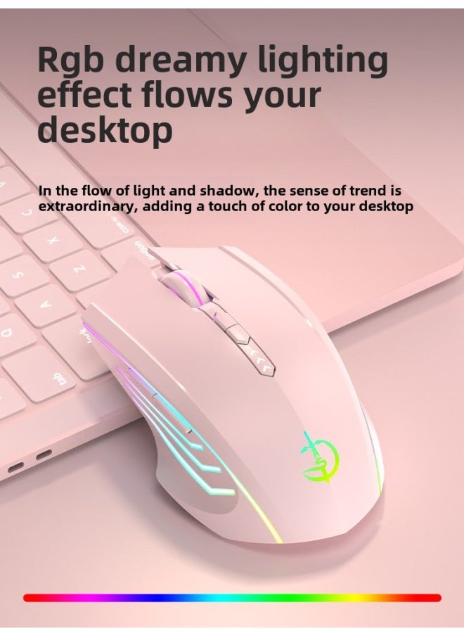 Bluetooth Wireless Mouse Mute Rechargeable For Boys And Girls Apple Lenovo HP Notebook-Specifications: Lavender Purple  - Official Standard