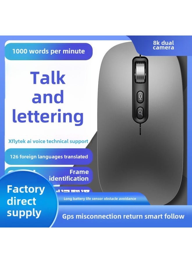 AI Smart Voice Mouse IFLYTEK Bluetooth Wireless Voice Control Input Translation Speech Microphone Typing Recognition Text-Specifications: 500 Characters/min | 97% Recognition Rate | Long Battery Life
