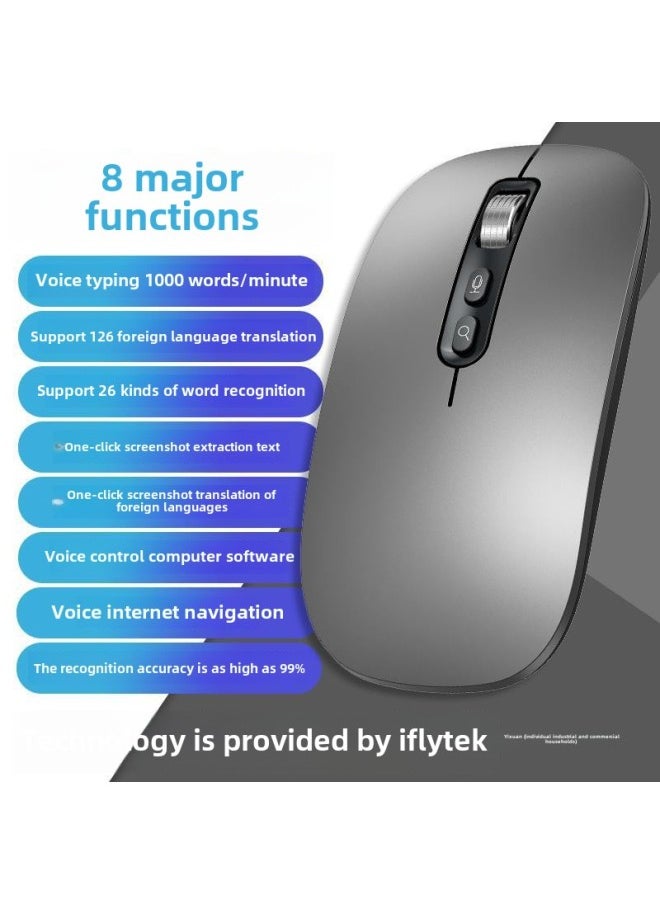 AI Smart Voice Mouse IFLYTEK Bluetooth Wireless Voice Control Input Translation Speech Microphone Typing Recognition Text-Specifications: 500 Characters/min | 97% Recognition Rate | Long Battery Life