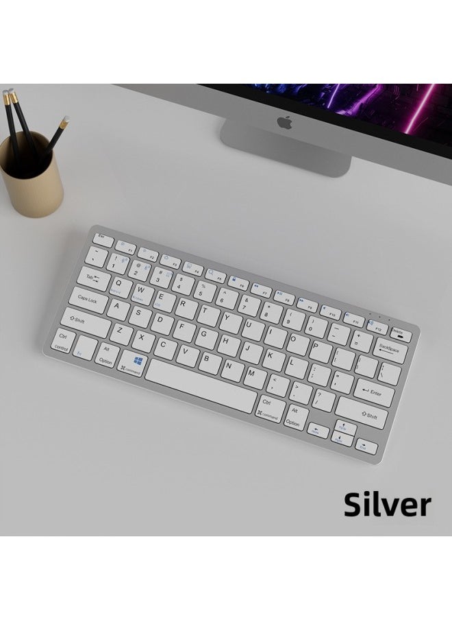 Aobeidi Thin 2.4g Wireless Portable Office Keyboard Dry Battery Mute Notebook Keyboard Wholesale-Specifications:K622 [2.4g Battery Model] Single Keyboard-Silver