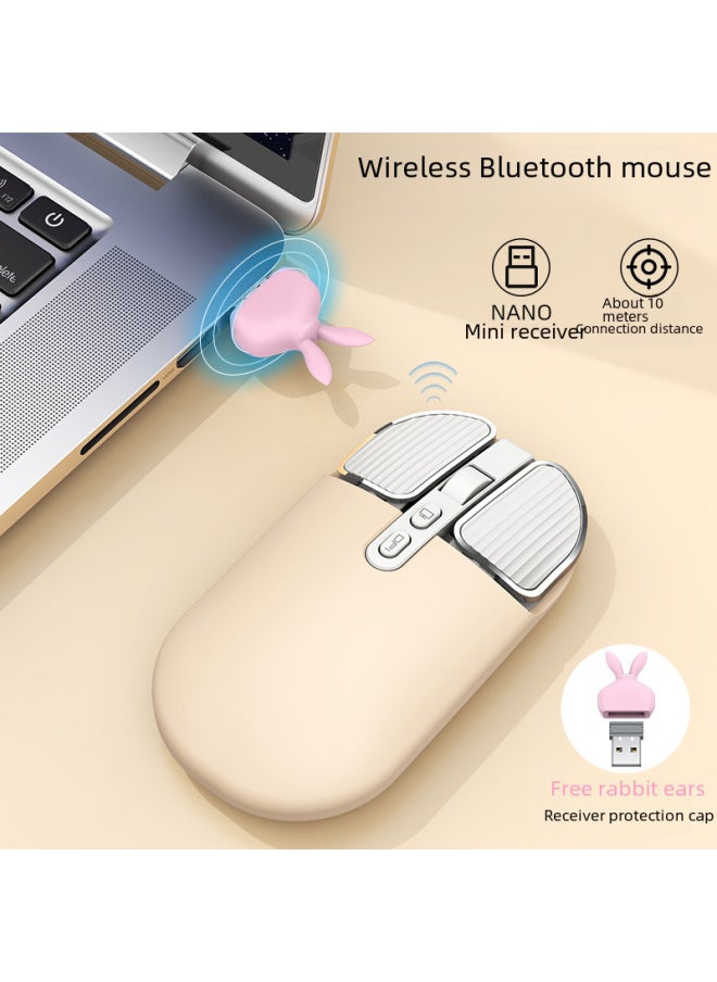M203 Wireless Mouse Bluetooth Dual-mode Mute Girl Cute Pink Laptop Office Home Charging Mouse-Specifications:M203 Vitality Powder Wireless + Bluetooth