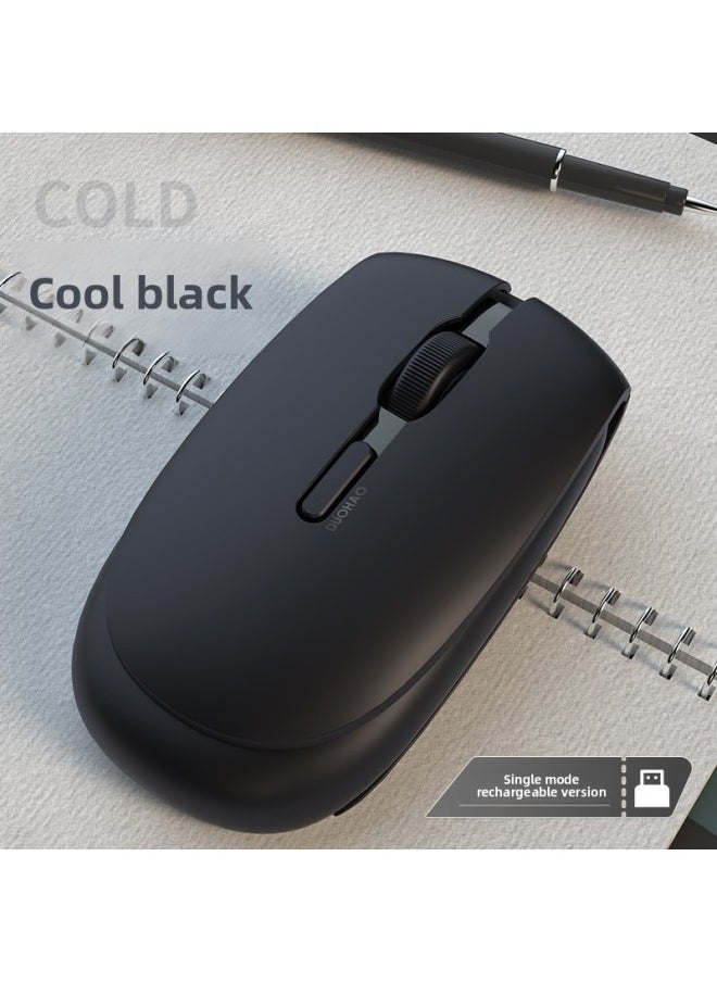 Rechargeable Wireless Mouse Silent Laptop Desktop Home Office Game Dedicated 2.4g Mouse-Specifications:[Charging] Cold Black-Mute Button-DPI Adjustment-Intelligent Sleep