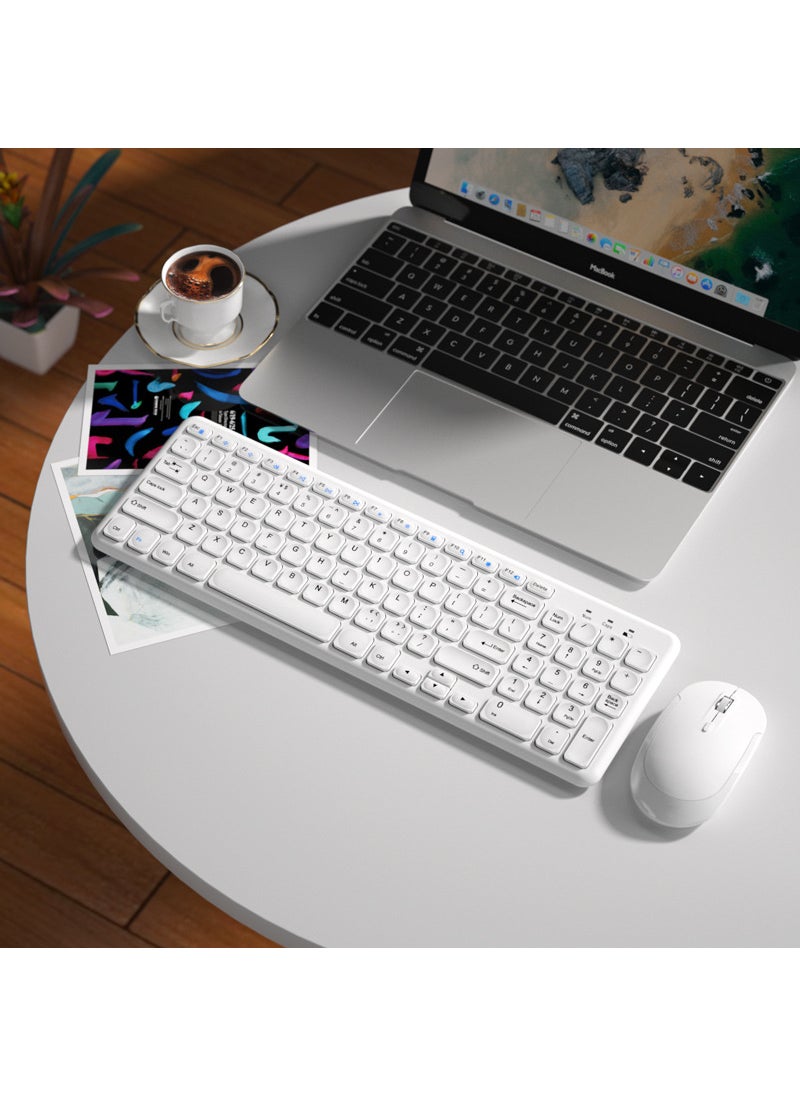 Voyage BOW wireless keyboard and mouse set office ultra-thin mute computer notebook keyboard and mouse  AmazonPure White (Wireless Package) Pure White (Wireless Package)