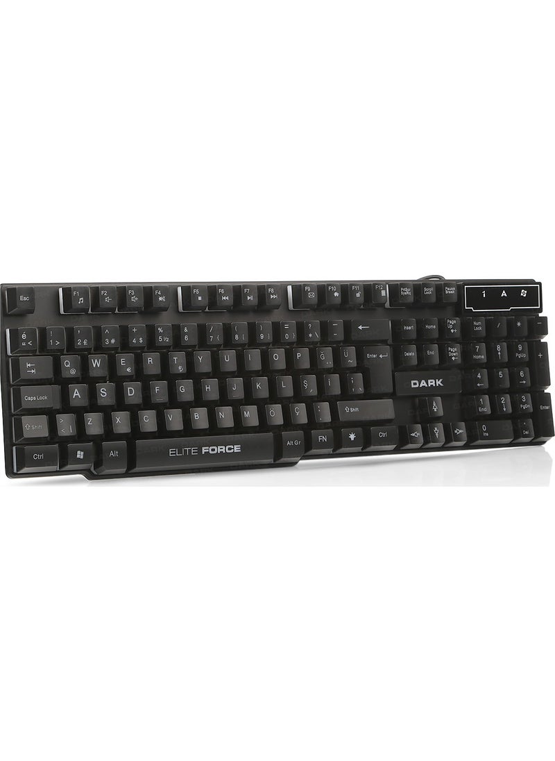 Force Mechanical Feel Rainbow Illuminated Turkish Q Black Gaming Keyboard (DK-AC-GK1000)
