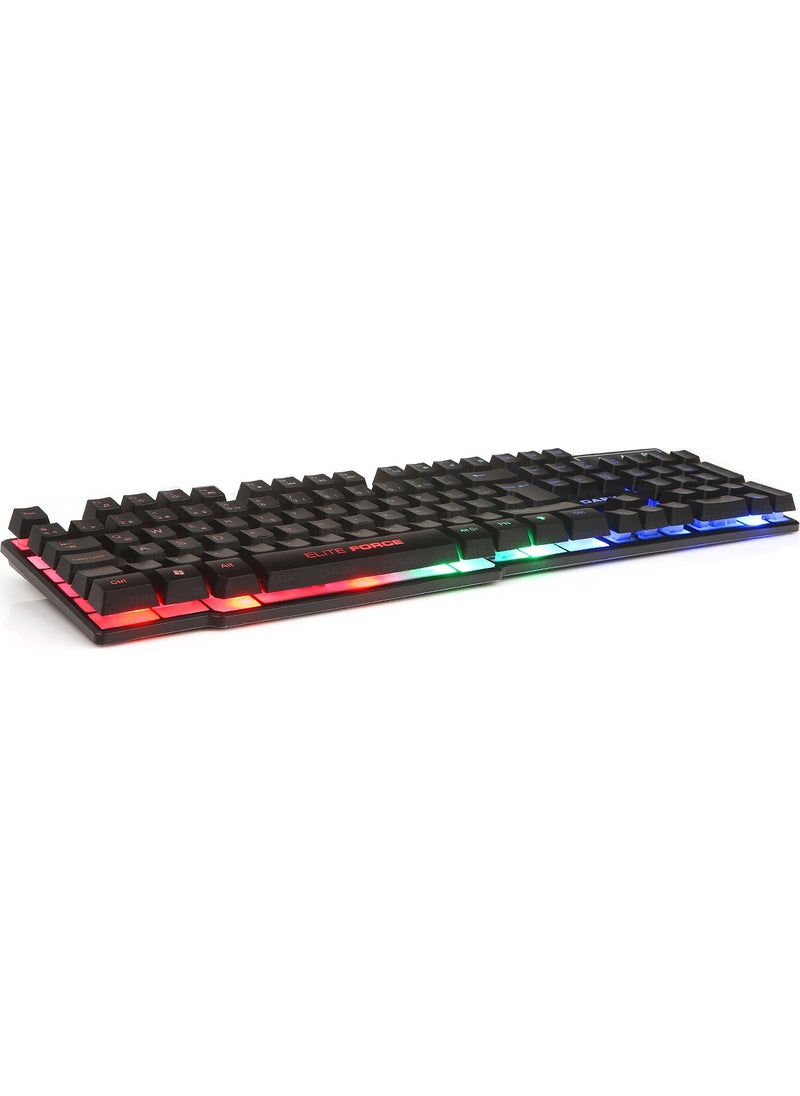 Force Mechanical Feel Rainbow Illuminated Turkish Q Black Gaming Keyboard (DK-AC-GK1000)