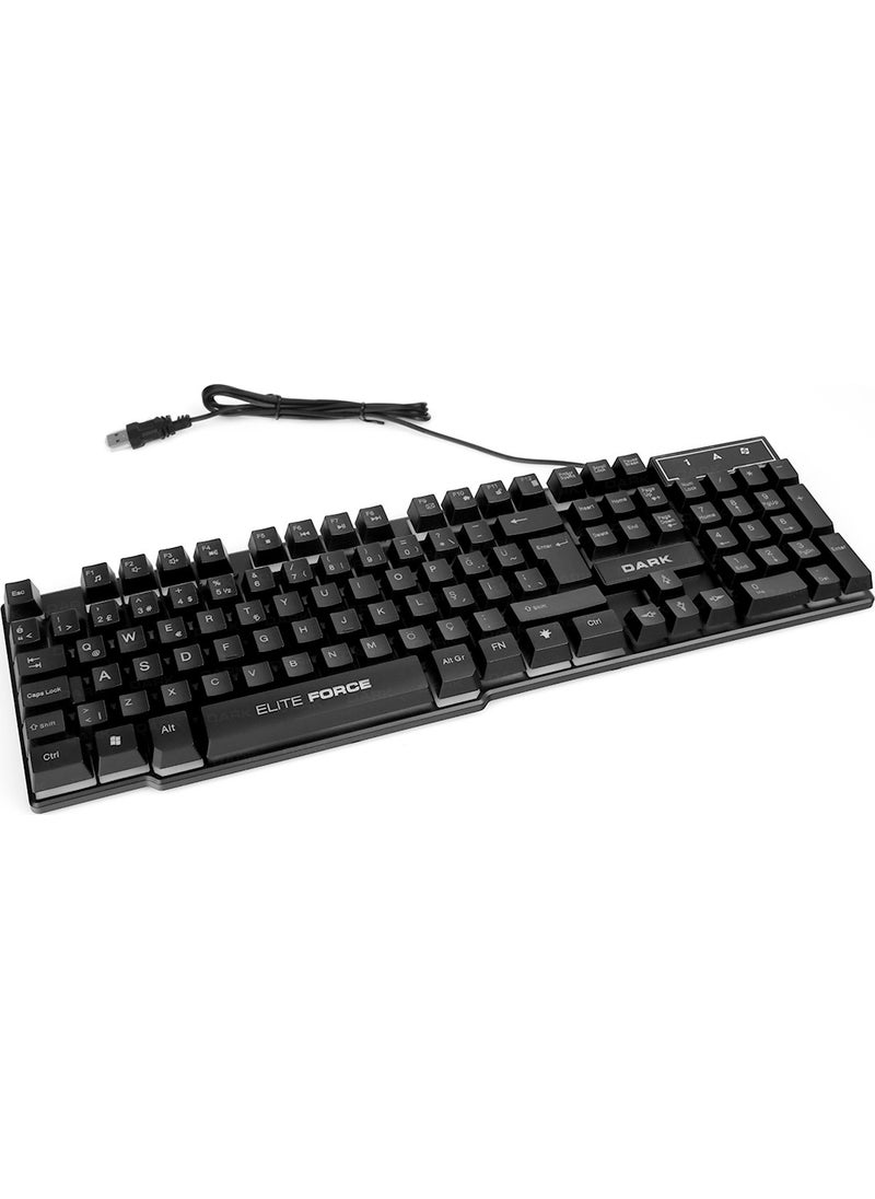 Force Mechanical Feel Rainbow Illuminated Turkish Q Black Gaming Keyboard (DK-AC-GK1000)