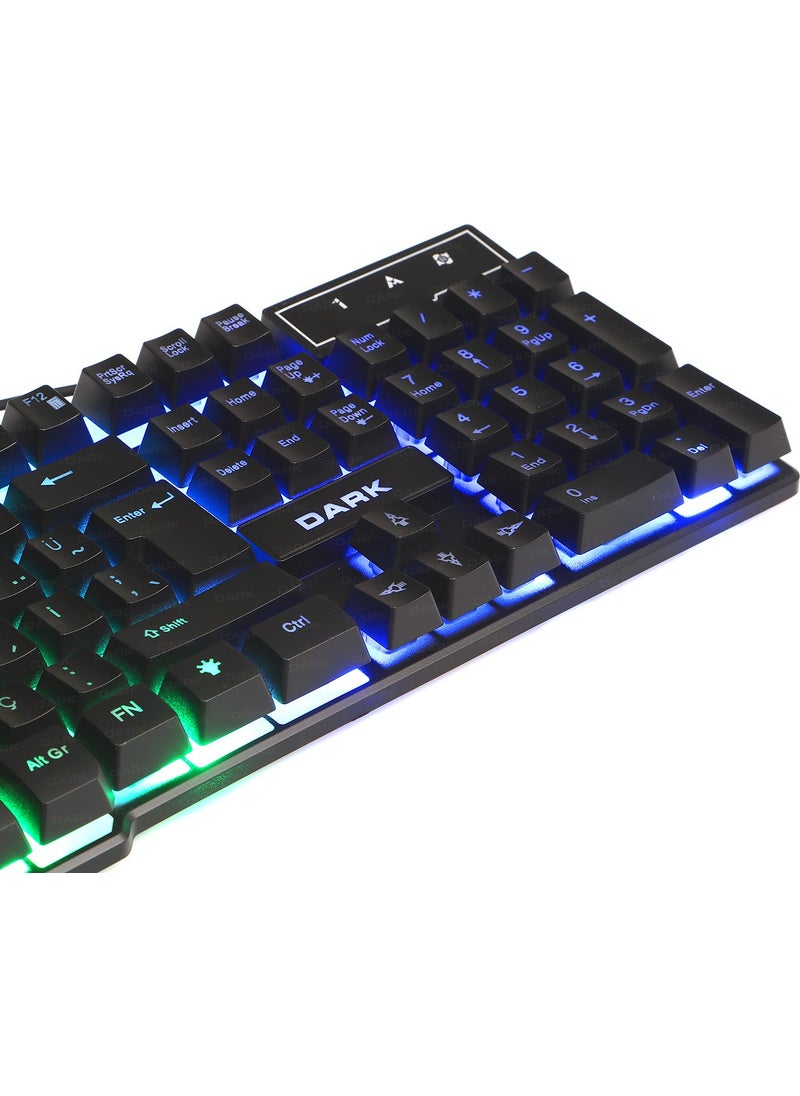 Force Mechanical Feel Rainbow Illuminated Turkish Q Black Gaming Keyboard (DK-AC-GK1000)