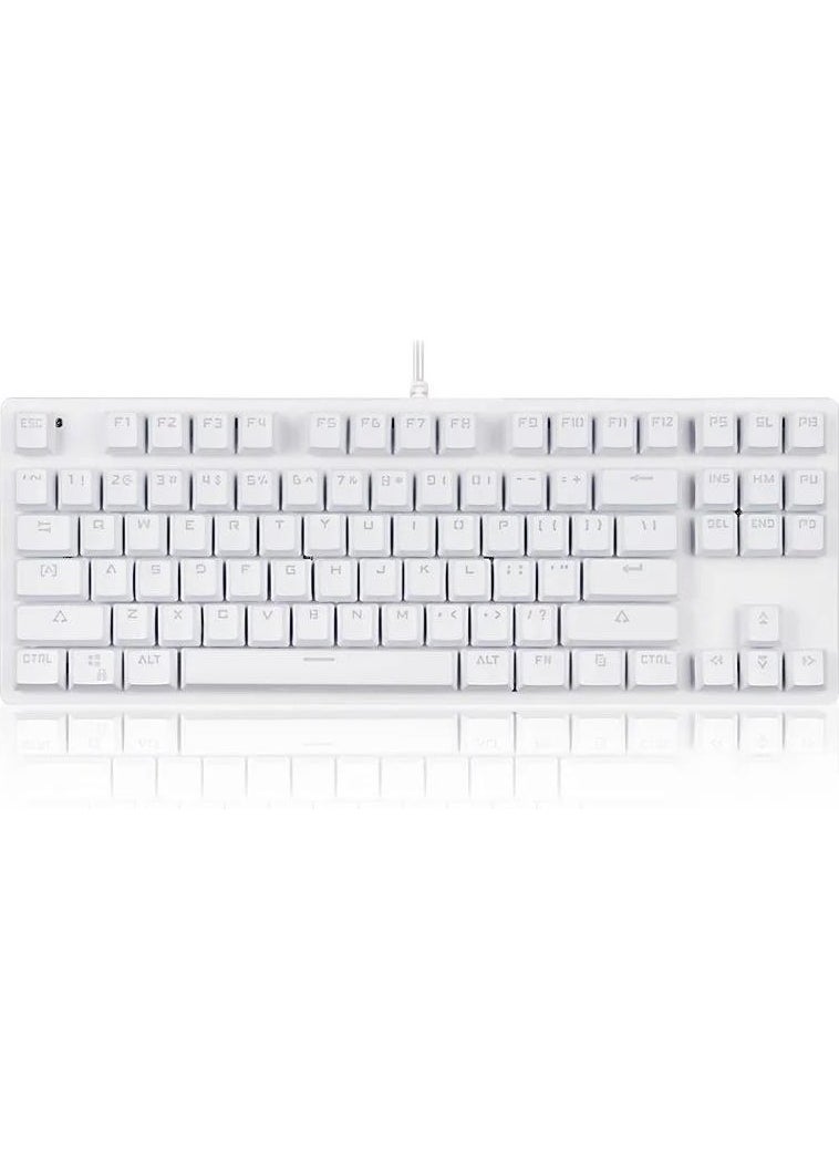 Leaven K870 Blue Switch Mechanical Gaming Gaming Keyboard RGB 61 Key Blue Key Type-C Keyboard White