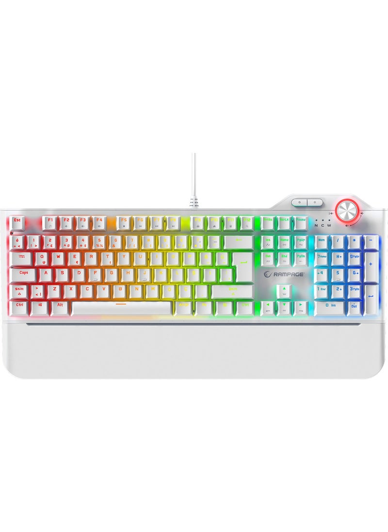 Hydra R6 Full RGB LED White Gaming Pro Red Switch Q Aluminum Coating Multimedia Mechanical Klv